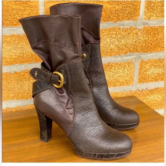 Henry Beguelin brown leather boots size 7 - Picture 1 of 11